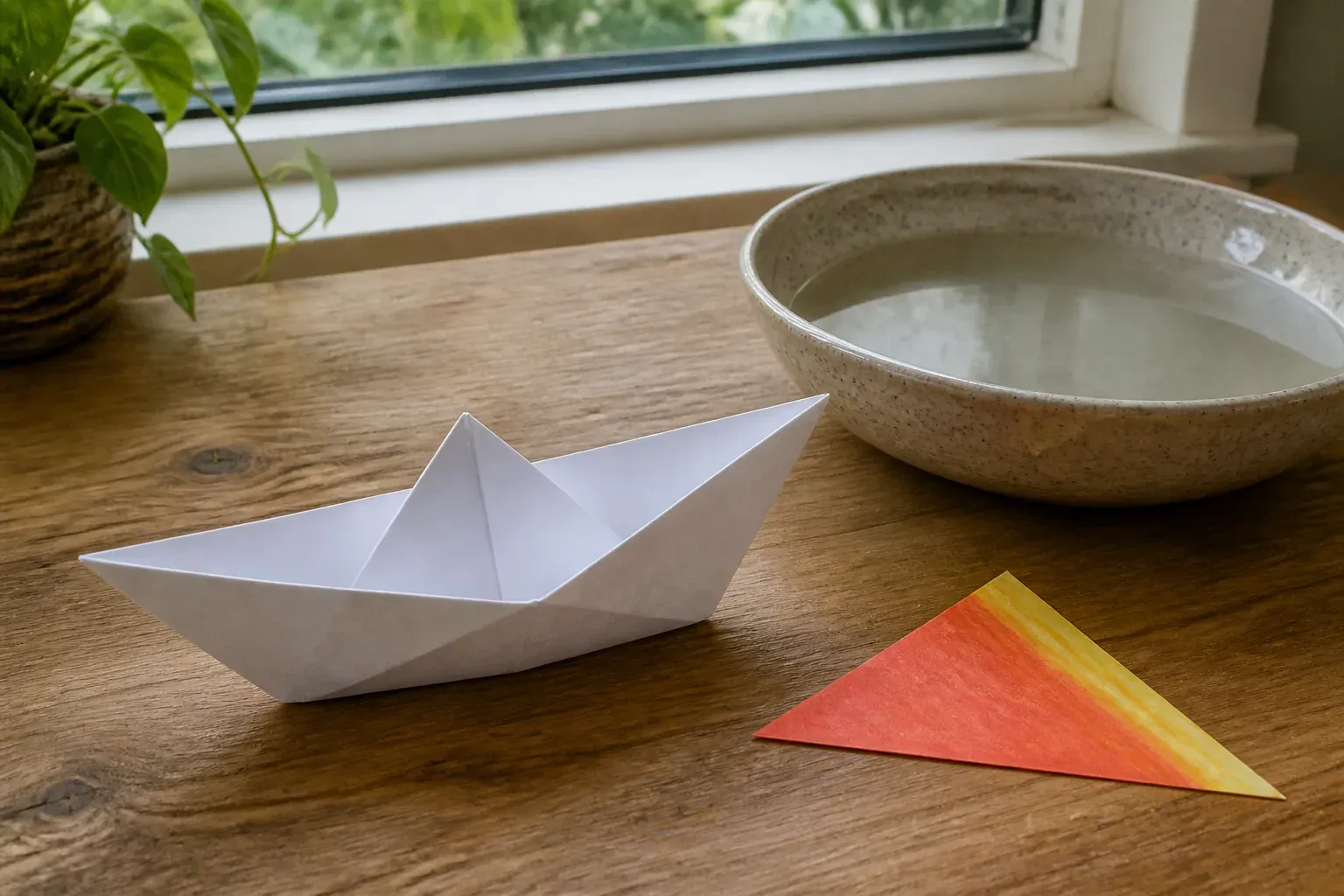 Un bateau en origami facile à plier et prêt à flotter