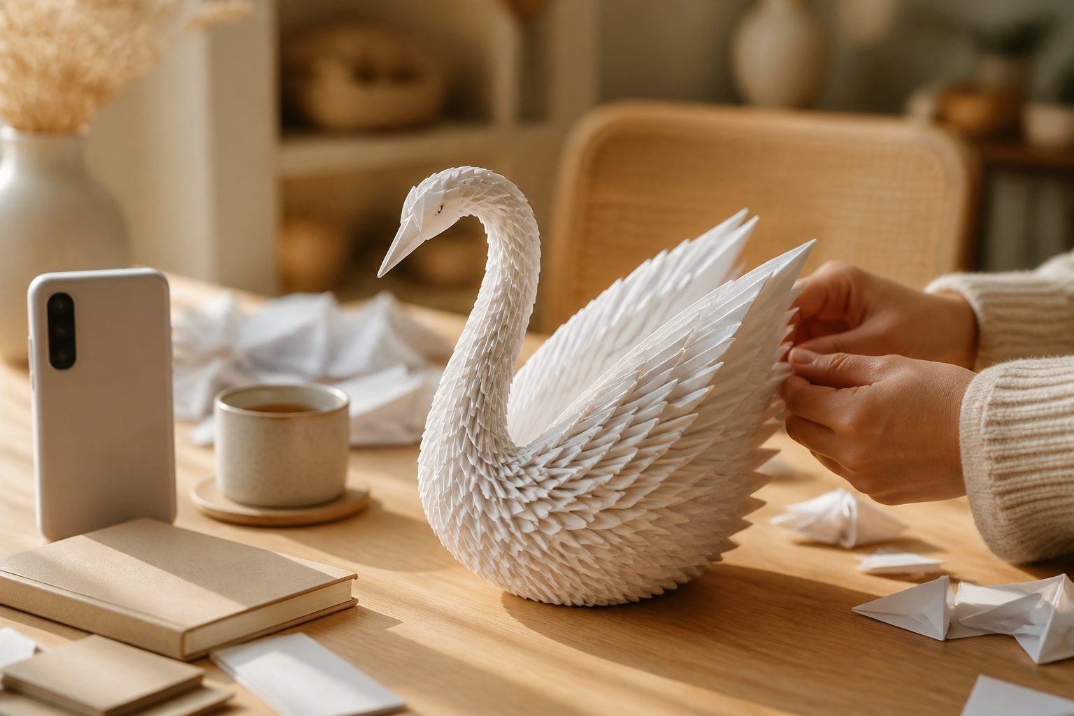 Du cygne facile au cygne origami 3D