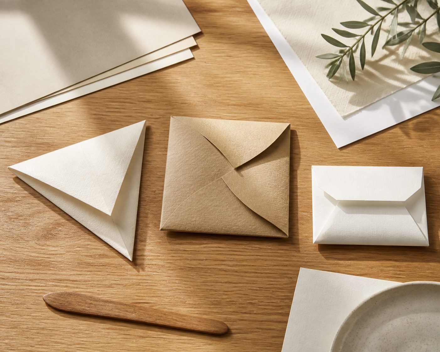 2. Trois variantes d'enveloppe à plier selon votre message
