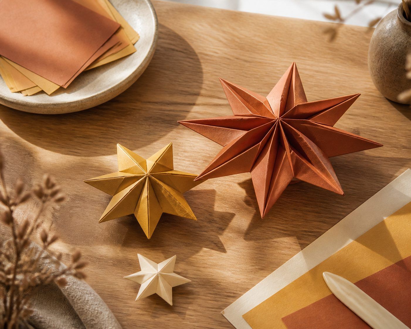 3 étoiles origami à faire selon votre niveau