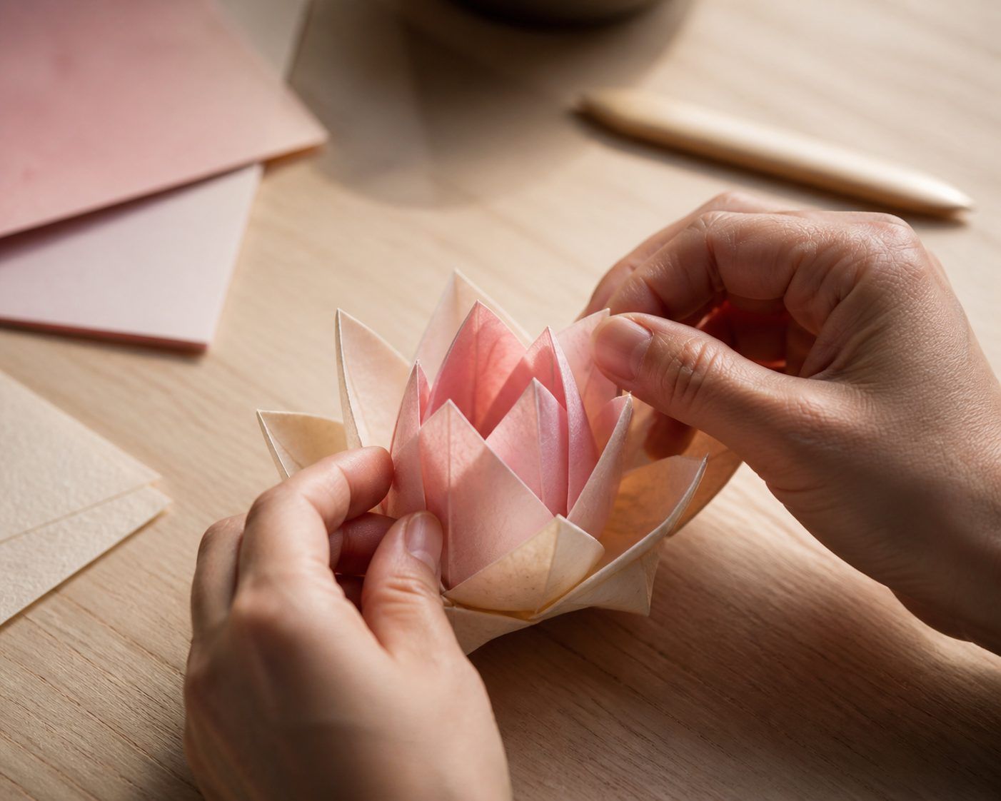Ouvrir les pétales sans déchirer le papier