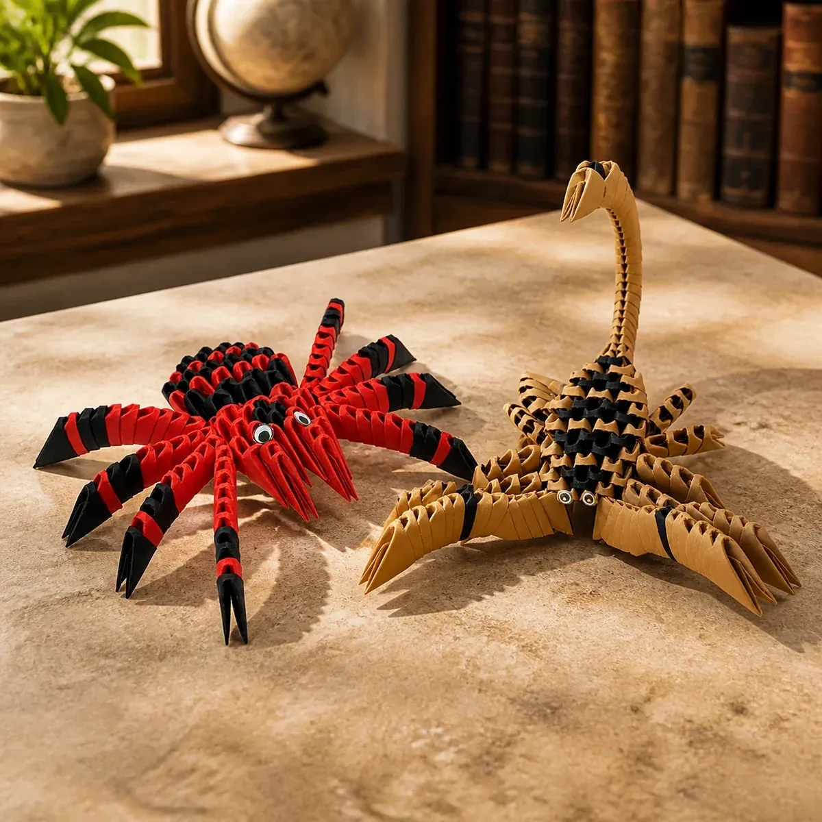 Kit origami 3D araignée et scorpion 2 en 1