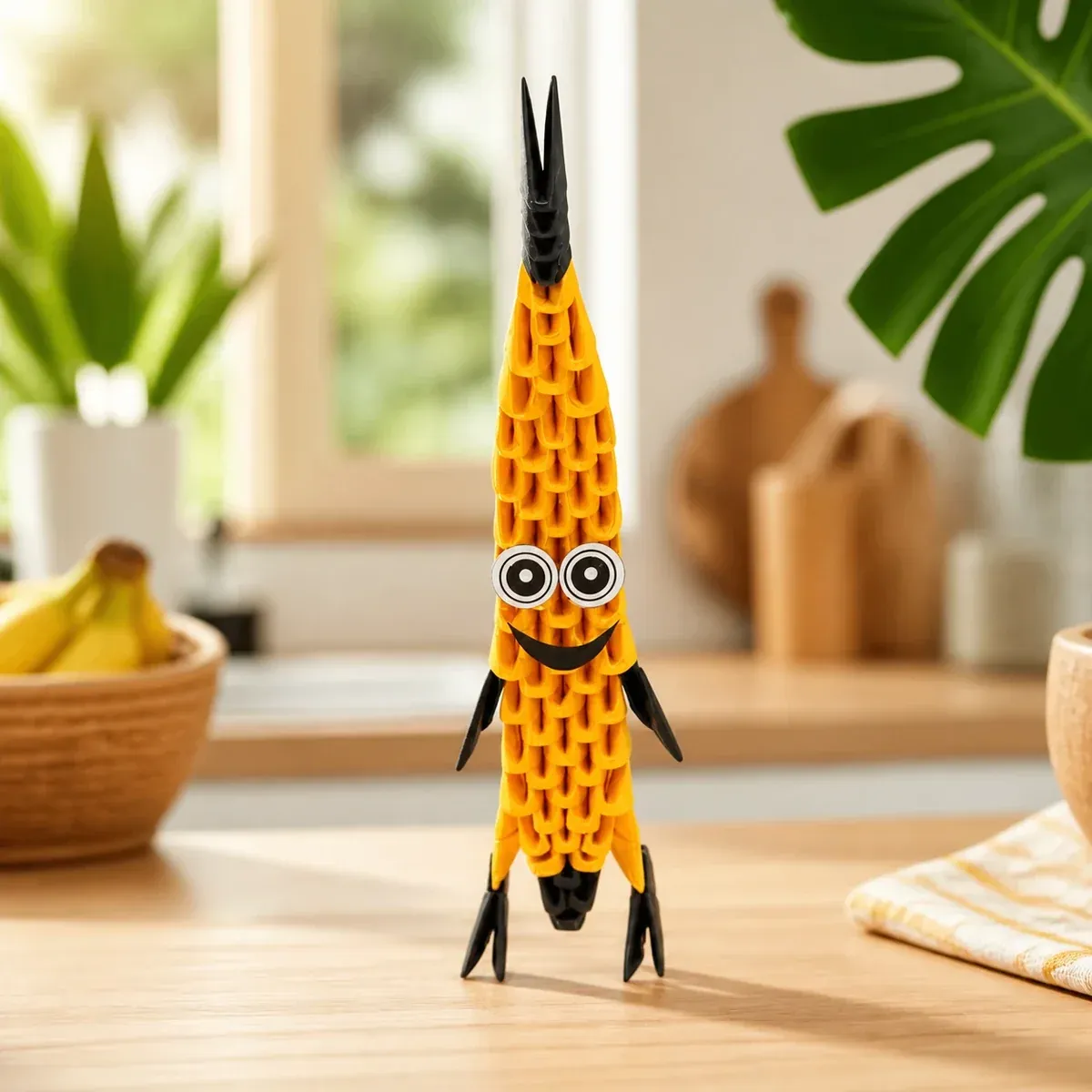 Kit origami 3D Banane à visage amusant