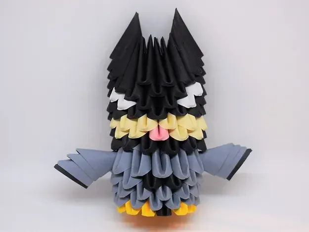 Kit origami 3D Batman, silhouette de Gotham : sculpture en origami 3D, vue 1