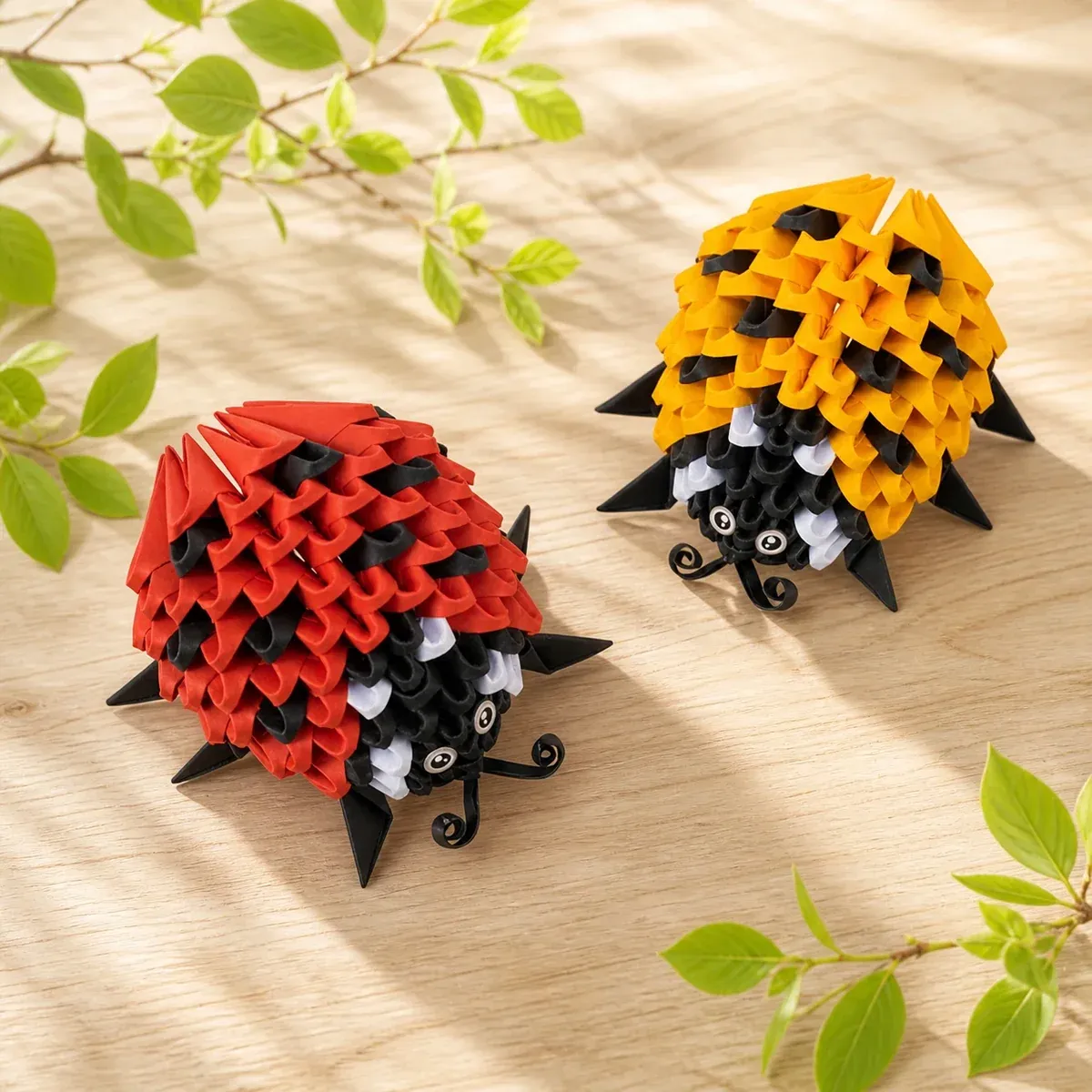 Kit origami 3D Coccinelles rouge et jaune