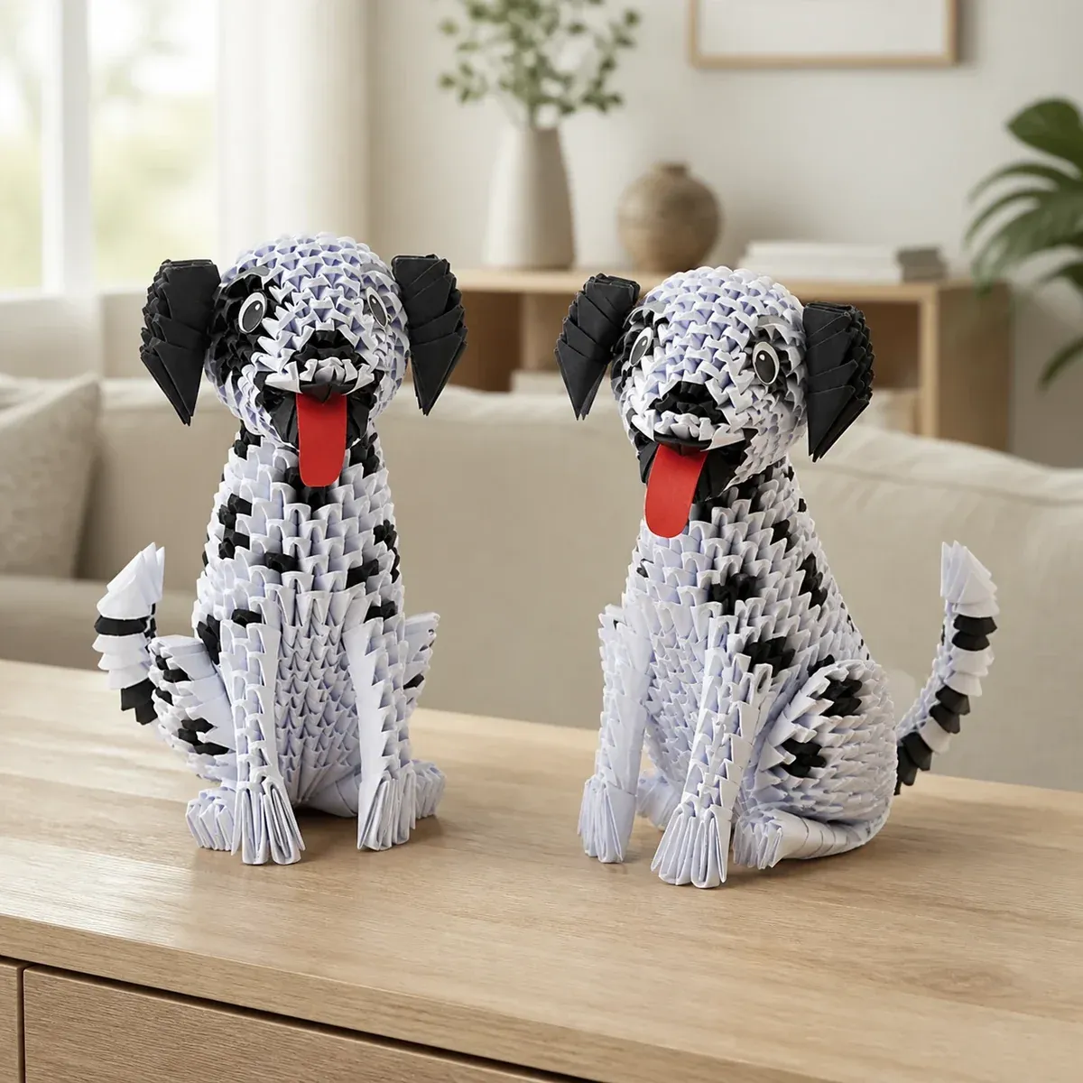 Kit origami 3D dalmatiens en duo à plier