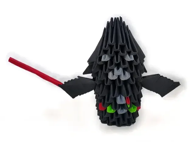 Kit origami 3D Dark Vador Star Wars à monter : sculpture en origami 3D, vue 1
