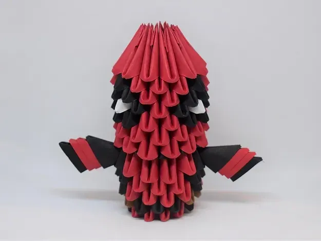 Kit origami 3D Deadpool à monter en volume : sculpture en origami 3D, vue 1