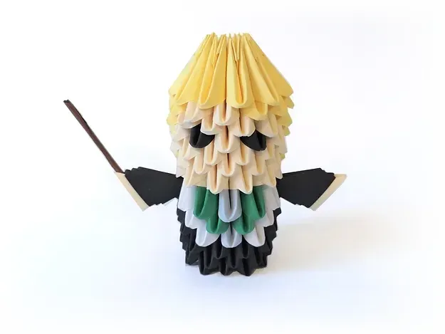 Kit origami 3D Draco Malfoy Harry Potter : sculpture en origami 3D, vue 1