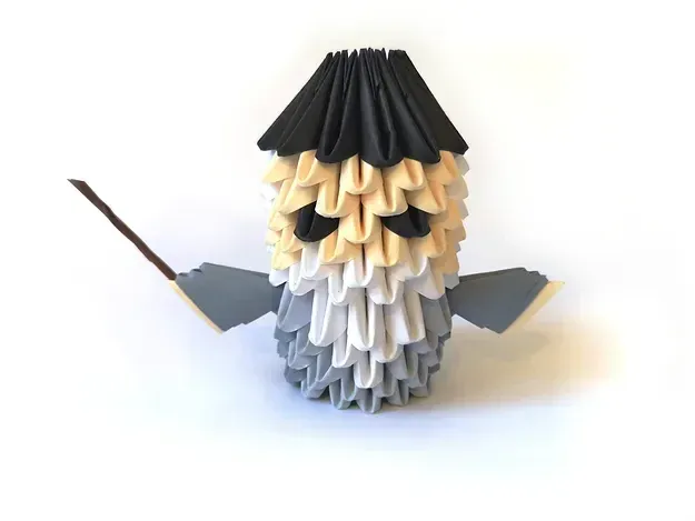 Kit origami 3D Dumbledore sorcier en papier : sculpture en origami 3D, vue 1