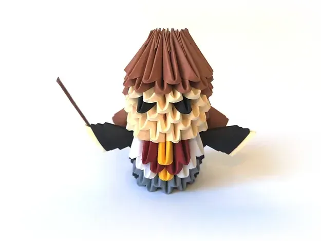 Kit origami 3D Hermione Granger en papier : sculpture en origami 3D, vue 1