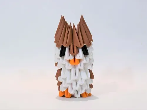 Kit origami 3D hibou Canson brun et beige