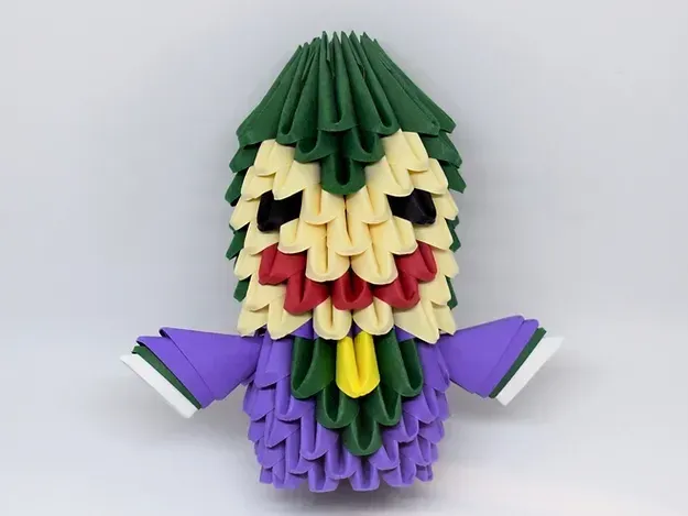 Kit origami 3D du Joker, portrait à plier : sculpture en origami 3D, vue 1