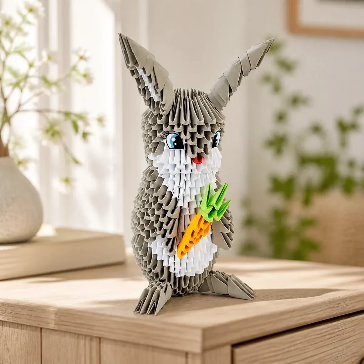 Kit origami 3D Lapin aux longues oreilles