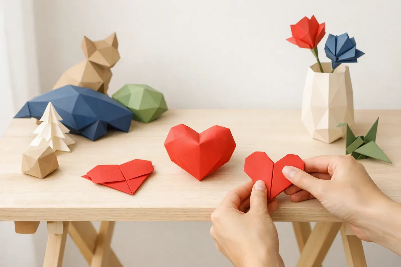 Origami cœur : plat, marque-page ou 3D, trois façons de l’offrir