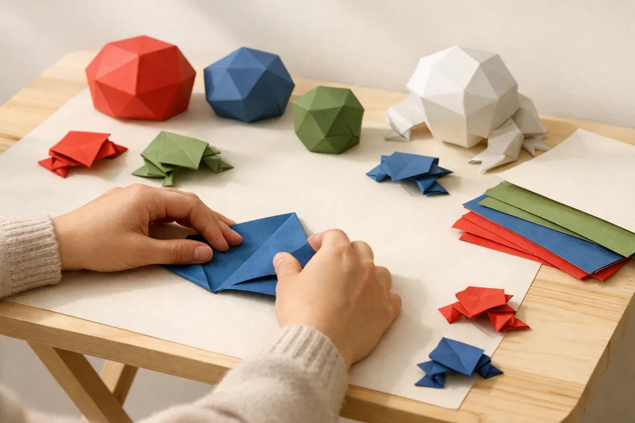 Papiers plies sur la table de travail, ambiance de l'article : Matériel pour une grenouille sauteuse fiable