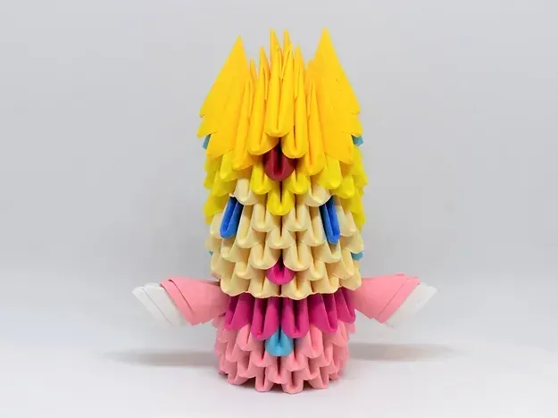 Kit origami 3D Peach, princesse en papier : sculpture en origami 3D, vue 1
