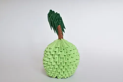 Kit origami 3D pomme rouge modulaire à plier : sculpture en origami 3D, vue 1