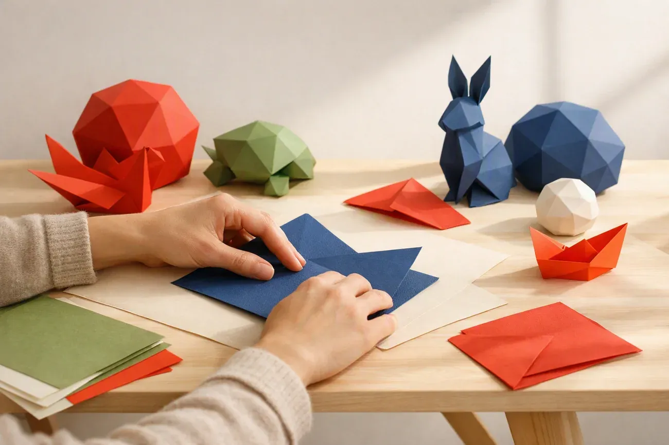 Papiers plies sur la table de travail, ambiance de l'article : Comprendre le grammage sans se perdre