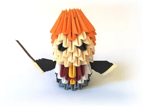 Kit origami 3D Ron Weasley, sorcier en papier : sculpture en origami 3D, vue 1
