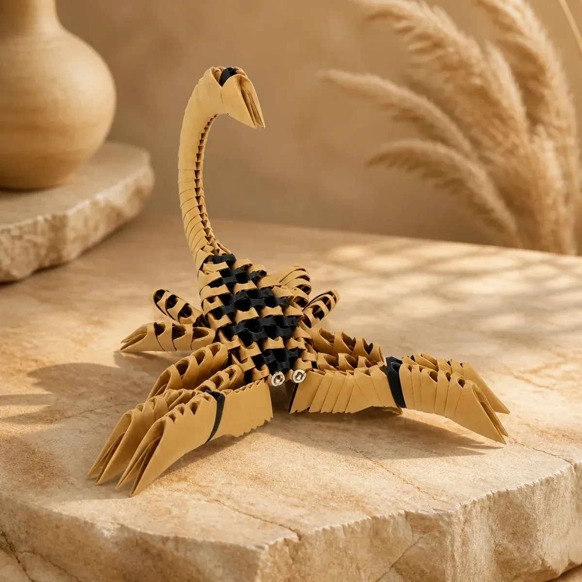 Kit origami 3D Scorpion aux pinces relevées : sculpture en origami 3D, vue 1