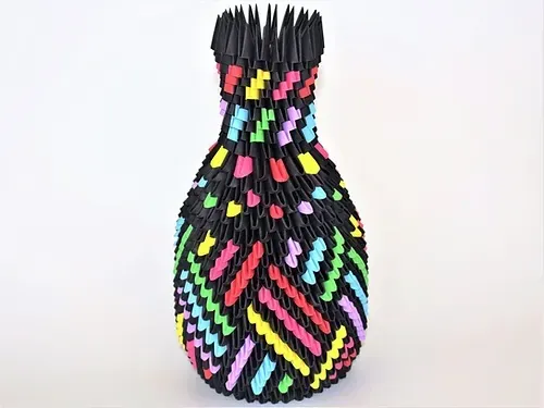 Kit origami 3D vase Univers en papier