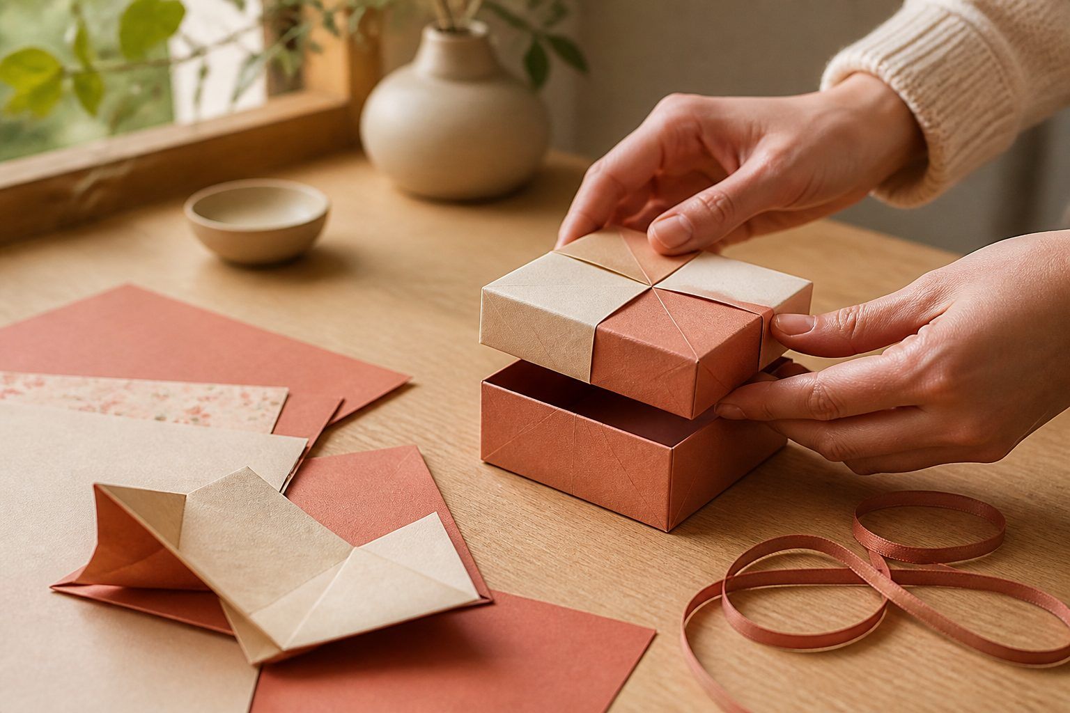 Faire une boîte avec couvercle, refermable et adaptée à un cadeau