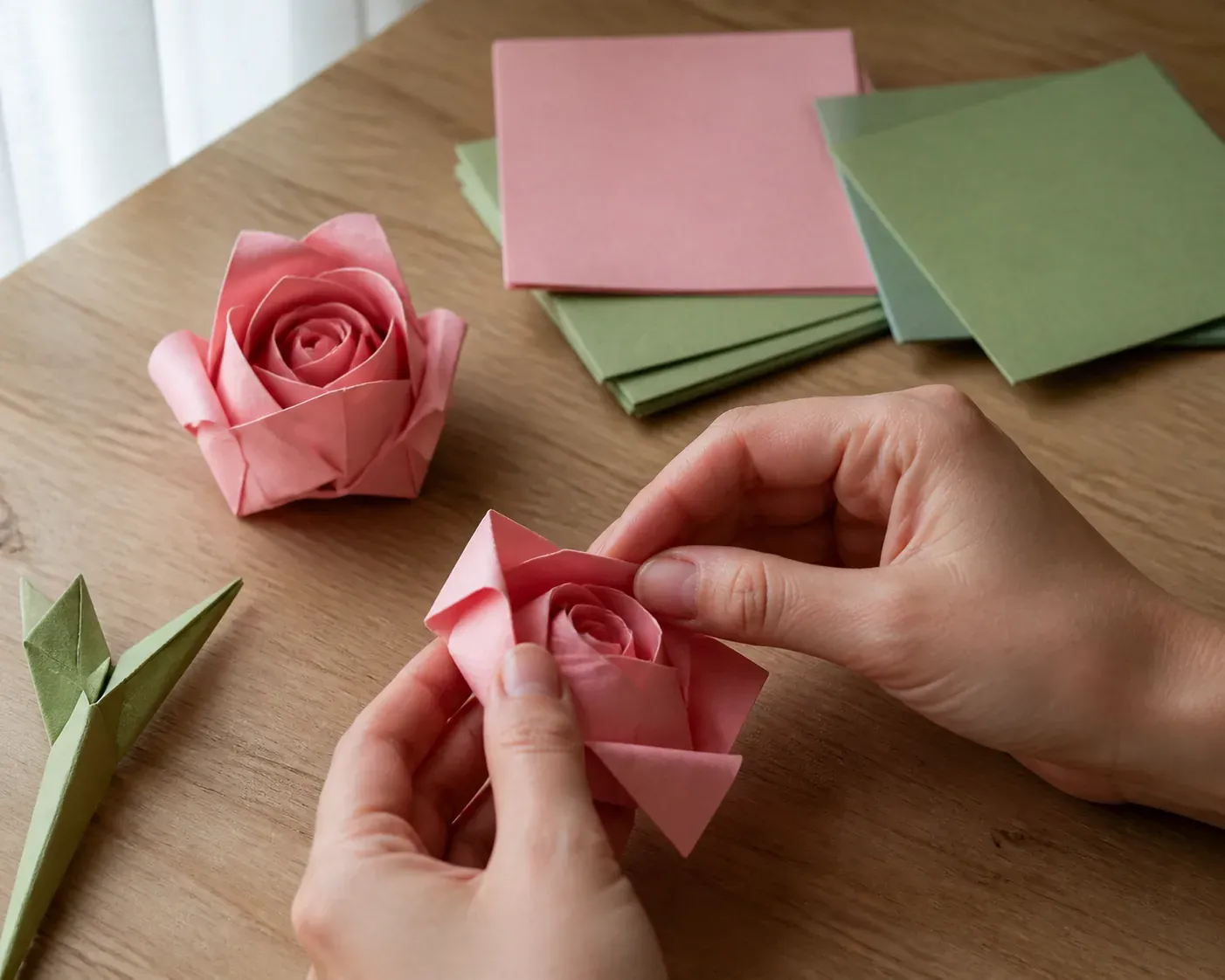 La rose origami facile se plie en quelques gestes
