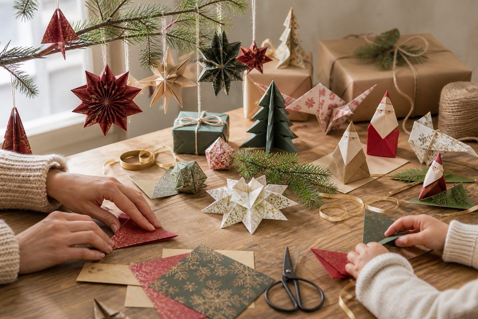 Des origamis de Noël à offrir, suspendre ou réaliser avec les enfants
