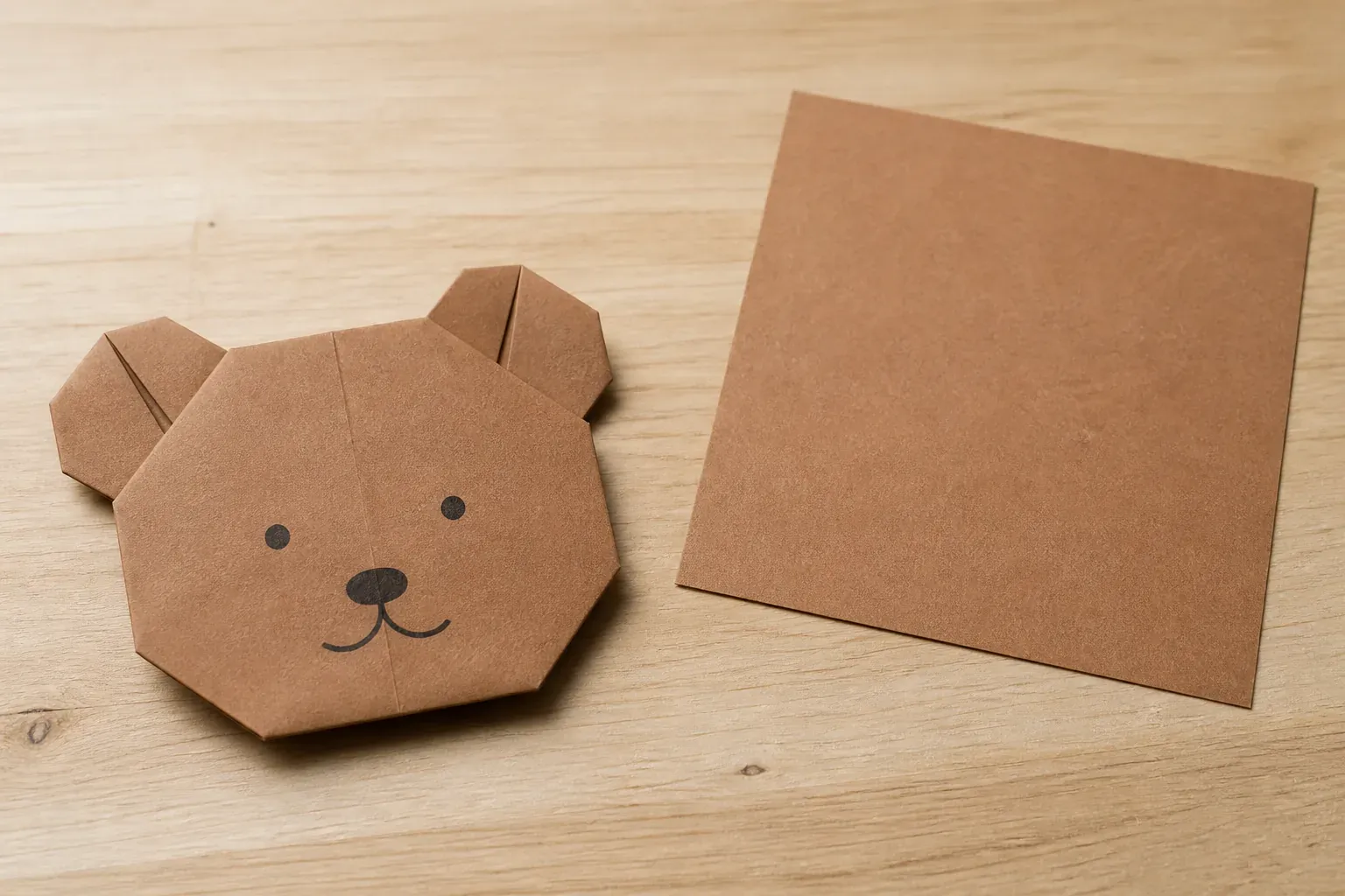 Cet origami ourson facile se plie avec des repères précis