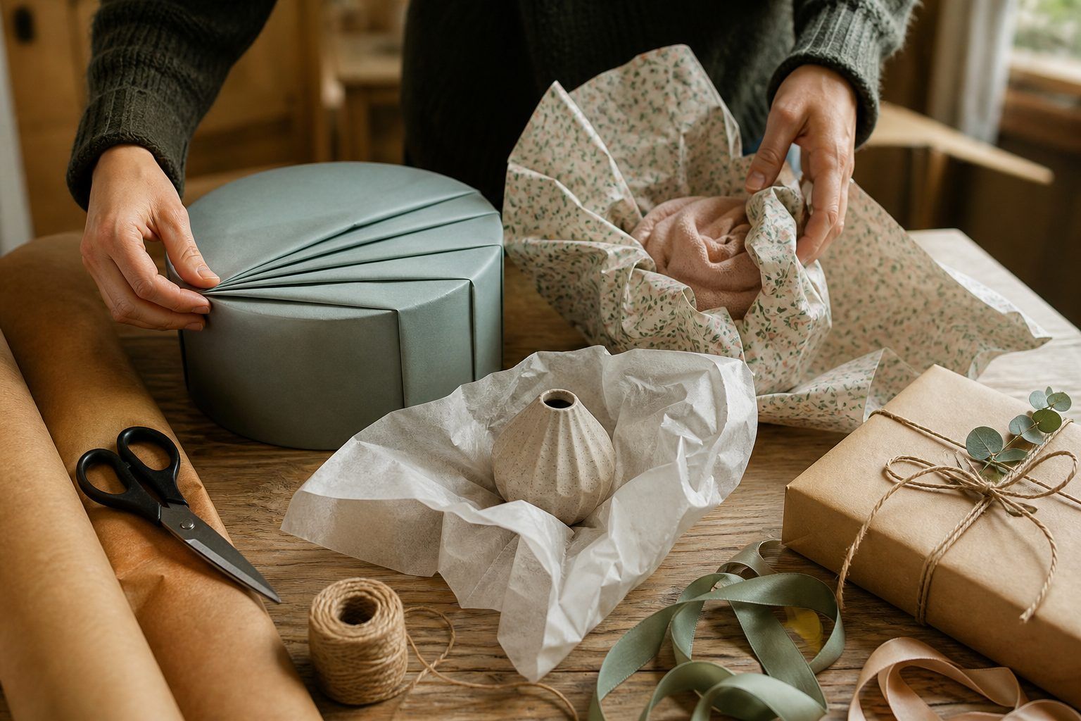 Emballage cadeau rapide : adapter le pliage aux cadeaux ronds, souples et fragiles
