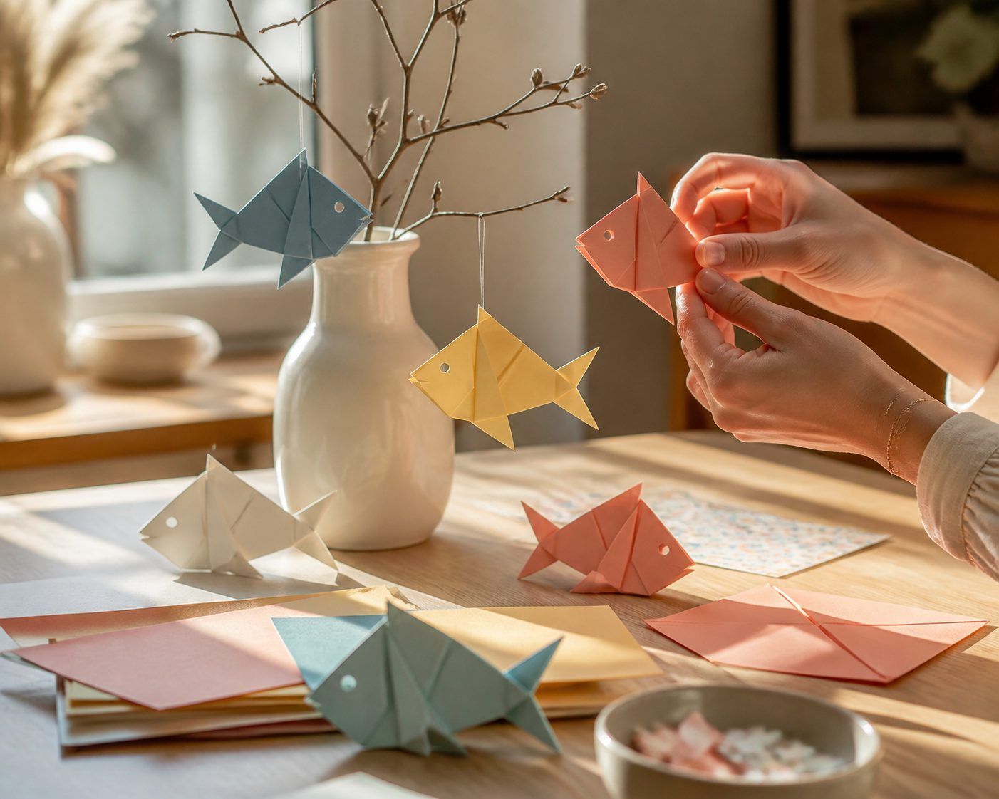 Réussir le pliage et transformer vos poissons en décoration