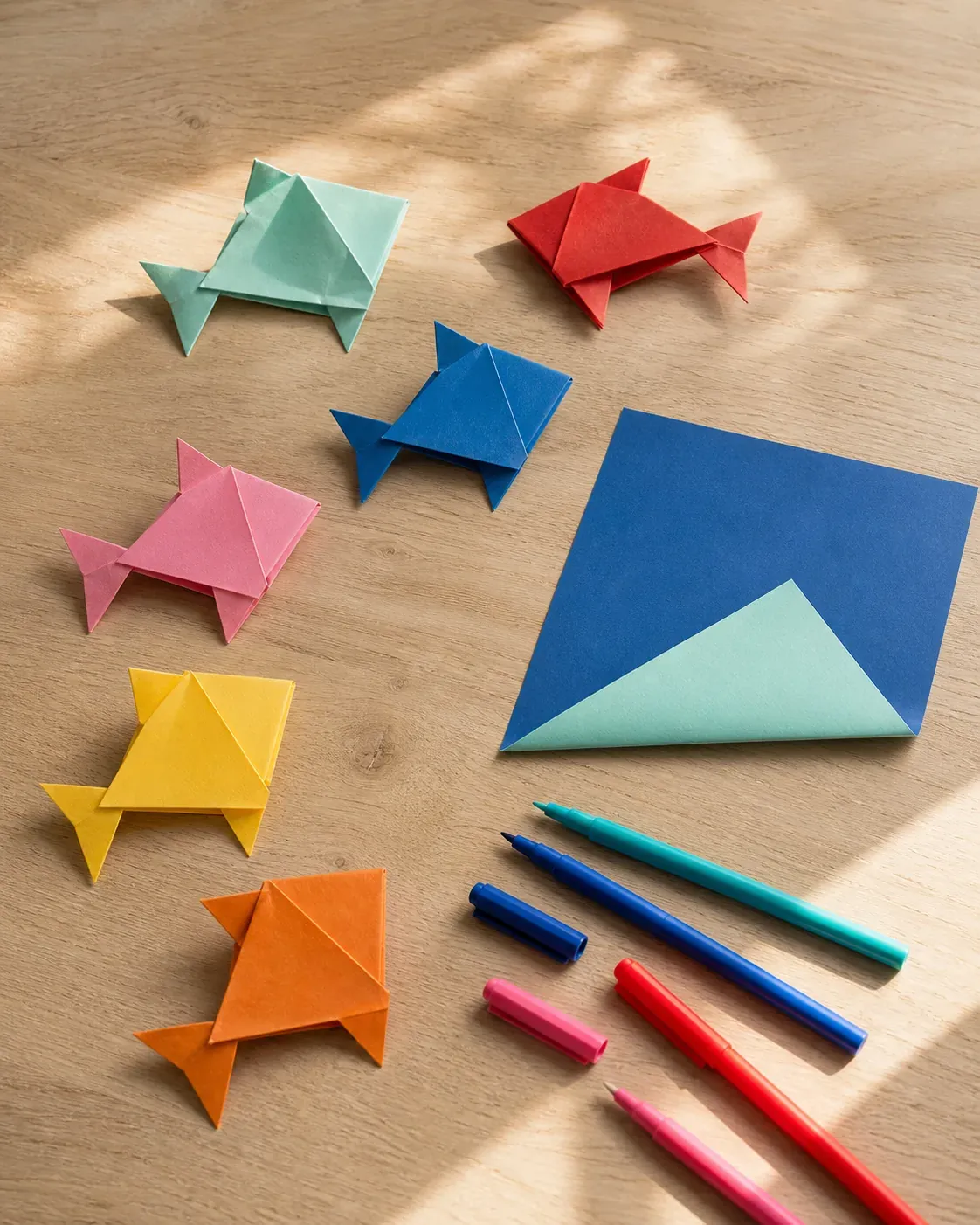 Un poisson en origami facile se plie en quelques gestes